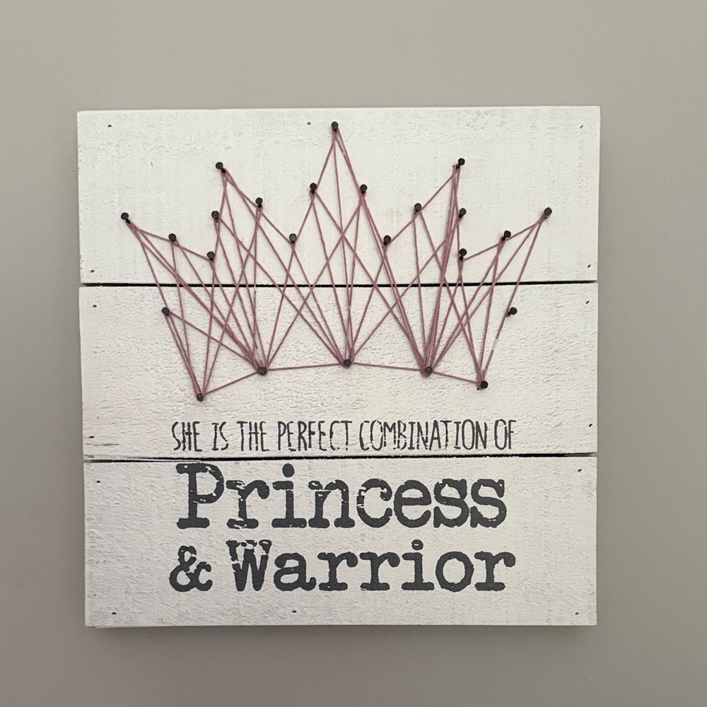 Hobby Lobby Princess & Warrior String Art - Pink and Black